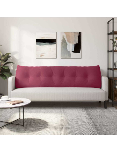 Cuscino per Schiena Rosso Vino 180 x 24 x 50 cm Velluto