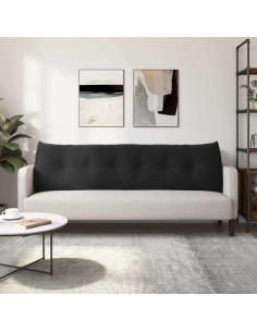 Cuscino per Schiena Nero 180 x 24 x 50 cm Velluto
