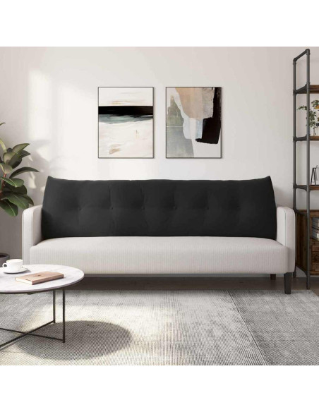 Cuscino per Schiena Nero 180 x 24 x 50 cm Velluto