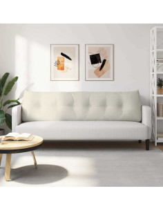 Cuscino per Schiena Crema 180 x 24 x 50 cm Velluto