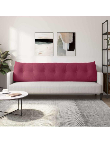 Cuscino per Schiena Rosso Vino 200 x 24 x 50 cm Velluto
