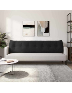 Cuscino per Schiena Nero 200 x 24 x 50 cm Velluto