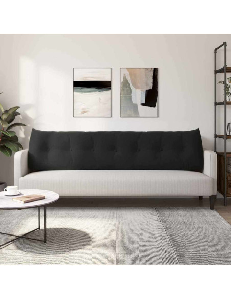 Cuscino per Schiena Nero 200 x 24 x 50 cm Velluto