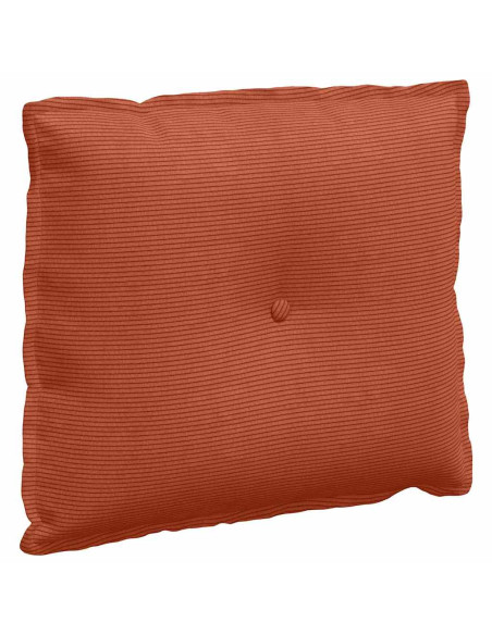 Cuscino per Schiena Rosso Arancio 60 x 50 cm Tessuto in Cords