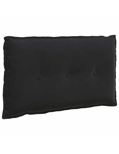 Cuscino per Schiena Nero 80 x 50 cm Tessuto in Cords
