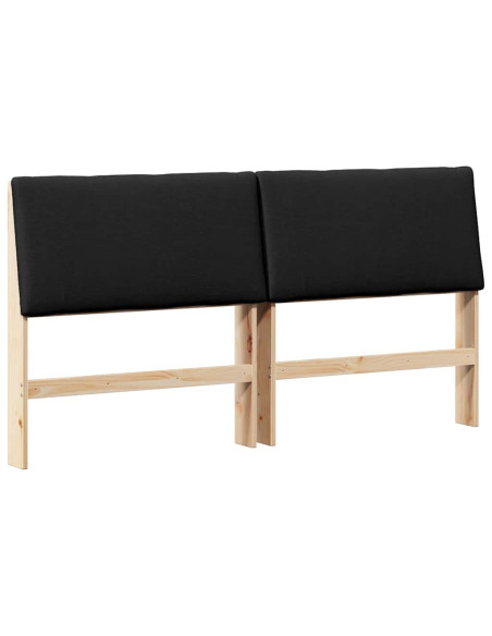 Testiera imbottita Nero 200 cm Pino massello