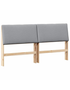 Testiera imbottita Grigio chiaro 200 cm Pino massello
