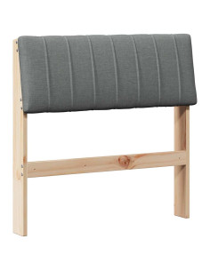 Testiera imbottita Grigio scuro 75 cm Pino massello