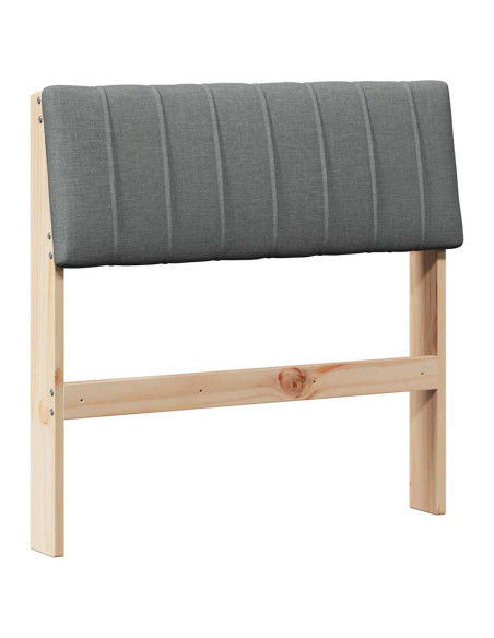 Testiera imbottita Grigio scuro 75 cm Pino massello