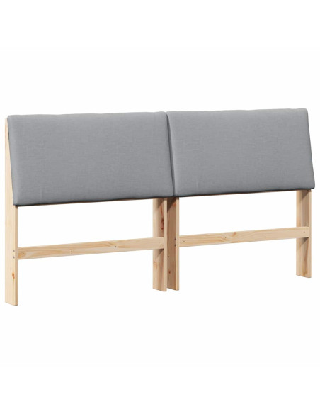 Testiera imbottita Grigio chiaro 180 cm Pino massello