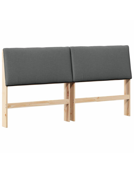 Testiera imbottita Grigio scuro 180 cm Pino massello