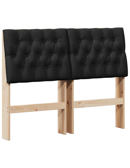 Testiera imbottita Nero 120 cm Pino massello