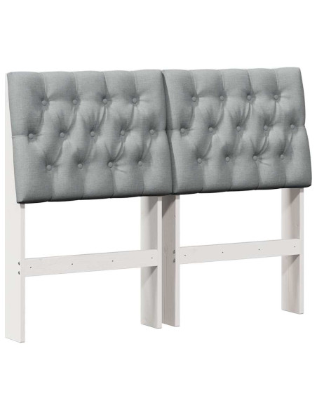 Testiera imbottita Grigio chiaro 120 cm Pino massello