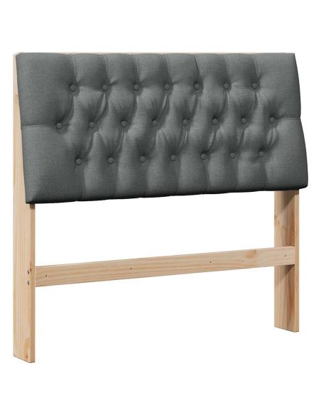 Testiera imbottita Grigio scuro 100 cm Pino massello