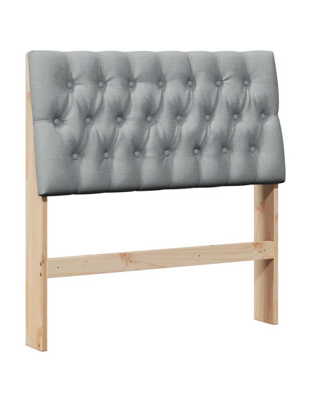 Testiera imbottita Grigio chiaro 90 cm Pino massello