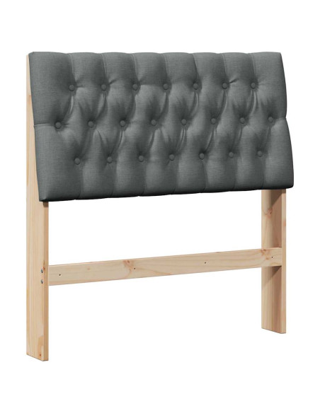 Testiera imbottita Grigio scuro 90 cm Pino massello