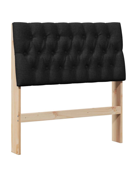 Testiera imbottita Nero 90 cm Pino massello