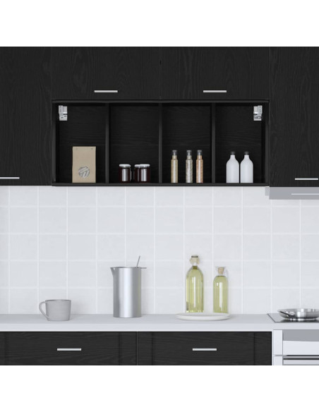 Armadio pensile Riga Rovere Nero 40 x 29,5 x 100 cm