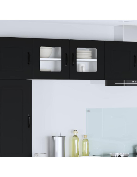 Pensile cucina 2 pcs Nero 40 x 31 x 40 cm Legno multistrato