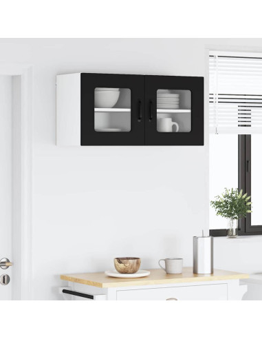 Pensile cucina 2 pcs Nero 40 x 31 x 40 cm Legno multistrato