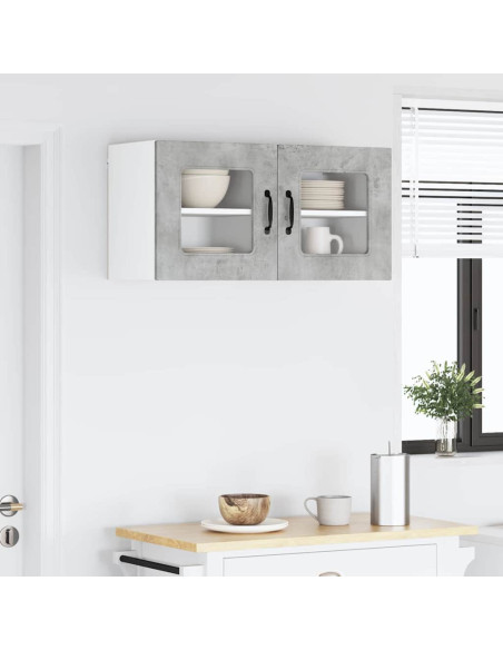 Pensile cucina con porta 2 pcs Grigio cemento 40 x 31 x 40 cm