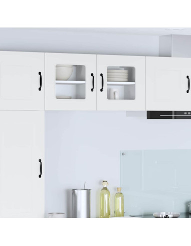 Pensile cucina con porta 2 pcs Bianco Lucido 40 x 31 x 40 cm