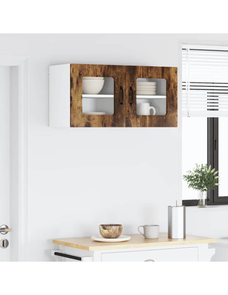 Pensile cucina con porta 2 pcs Rovere fumé 40 x 31 x 40 cm