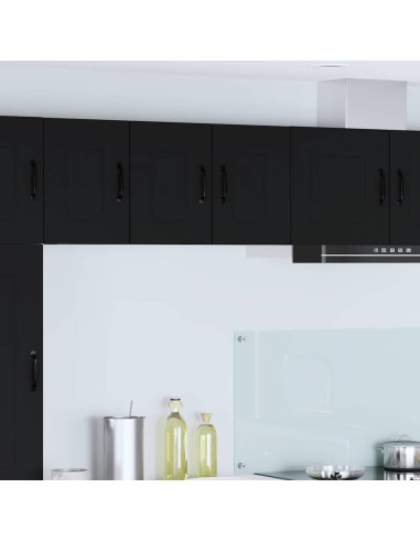 Pensile cucina 2 pcs Nero 30 x 31 x 40 cm Legno multistrato