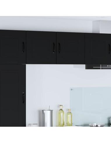 Pensile cucina con porta Nero 40 x 31 x 40 cm Legno multistrato