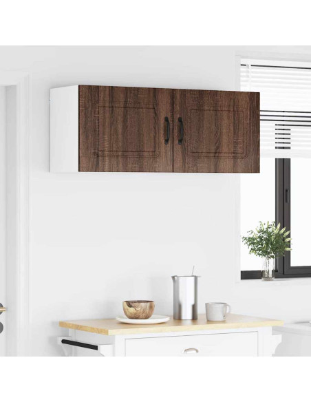 Pensile cucina con porta 2 pcs Rovere Marrone 50 x 31 x 40 cm