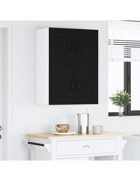 Pensile cucina 2 pcs Nero 60 x 31 x 40 cm Legno multistrato