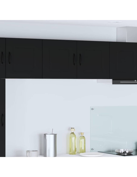 Pensile cucina con porta Nero 80 x 31 x 40 cm Legno multistrato