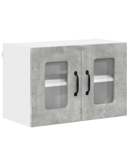 Pensile cucina con porta 2 pcs Grigio cemento 60 x 31 x 40 cm