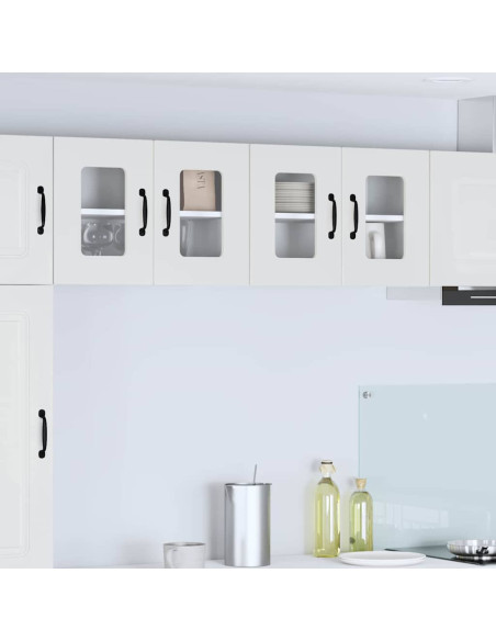 Pensile cucina con porta 2 pcs Bianco Lucido 60 x 31 x 40 cm