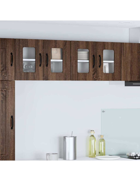 Pensile cucina con porta 2 pcs Rovere Marrone 60 x 31 x 40 cm