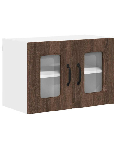 Pensile cucina con porta 2 pcs Rovere Marrone 60 x 31 x 40 cm