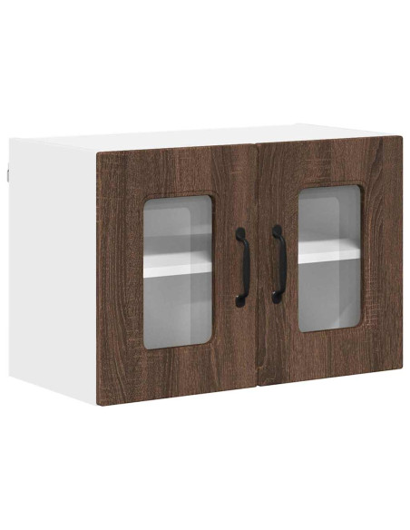 Pensile cucina con porta 2 pcs Rovere Marrone 60 x 31 x 40 cm