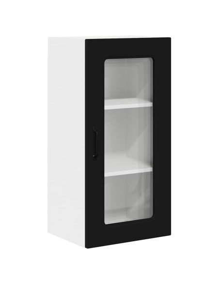 Pensile cucina 2 pcs Nero 40 x 31 x 80 cm Legno multistrato