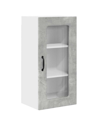 Pensile cucina con porta 2 pcs Grigio cemento 40 x 31 x 80 cm