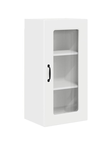 Pensile cucina con porta 2 pcs Bianco Lucido 40 x 31 x 80 cm