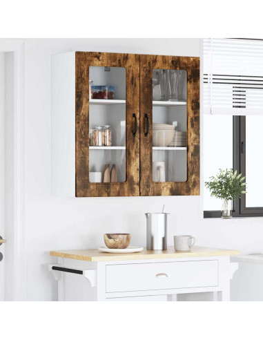 Pensile cucina con porta 2 pcs Rovere fumé 40 x 31 x 80 cm