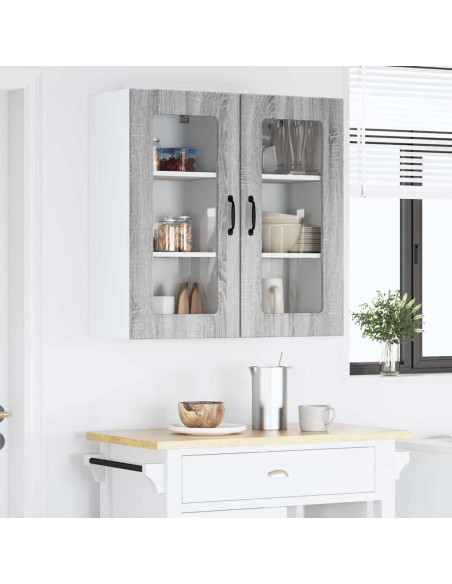 Pensile cucina con porta 2 pcs Grigio Sonoma 40 x 31 x 80 cm