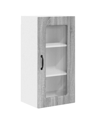 Pensile cucina con porta 2 pcs Grigio Sonoma 40 x 31 x 80 cm