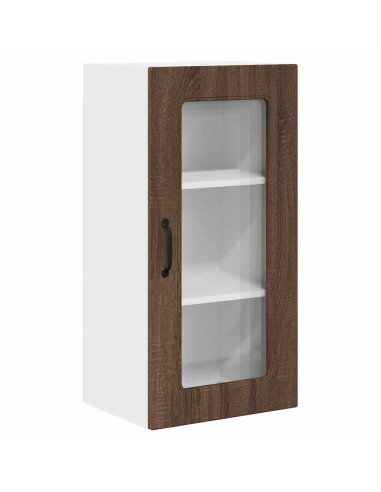 Pensile cucina con porta 2 pcs Rovere Marrone 40 x 31 x 80 cm