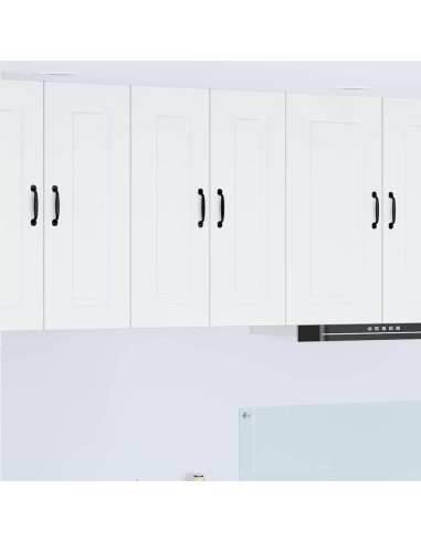 Pensile cucina 2 pcs Bianco 30 x 31 x 80 cm Legno multistrato
