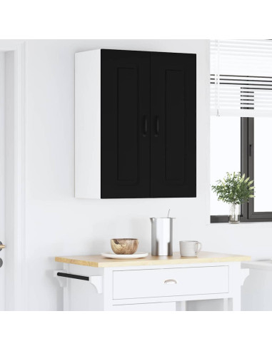 Pensile cucina con porta Nero 30 x 31 x 80 cm Legno multistrato