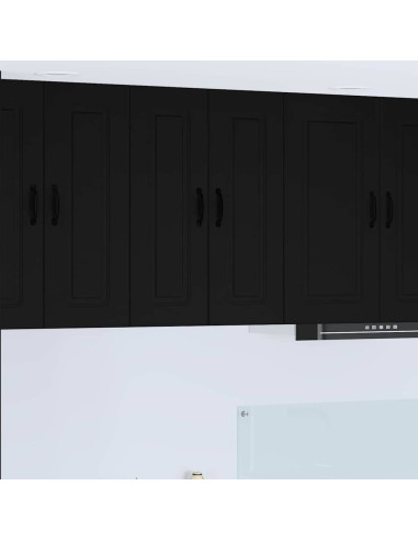 Pensile cucina 2 pcs Nero 30 x 31 x 80 cm Legno multistrato