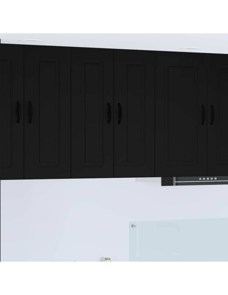 Pensile cucina 2 pcs Nero 30 x 31 x 80 cm Legno multistrato