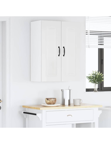 Pensile cucina con porta 2 pcs Bianco Lucido 30 x 31 x 80 cm