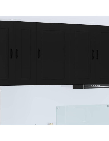 Pensile cucina con porta Nero 50 x 31 x 80 cm Legno multistrato